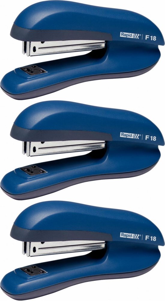 3x Zszywacz Rapid F18, do 30 kartek, niebieski