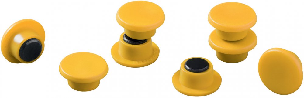 Magnesy Durable, 15 mm, 20 sztuk, żółty
