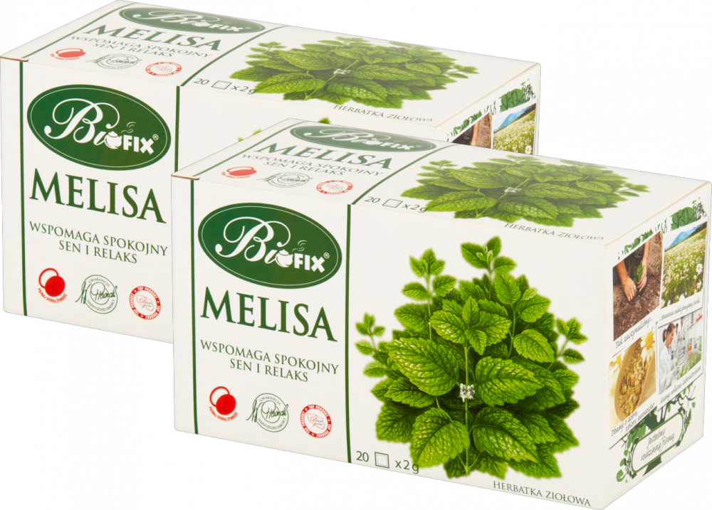 2x Herbata ziołowa w torebkach Bifix, melisa, 20 sztuk x 2g