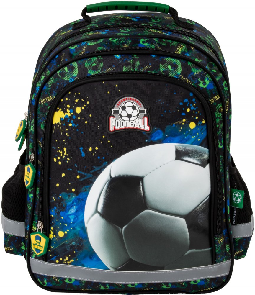 Plecak szkolny Derform 15 B Piłka 20, dwukomorowy, 18l, 38x28x18cm
