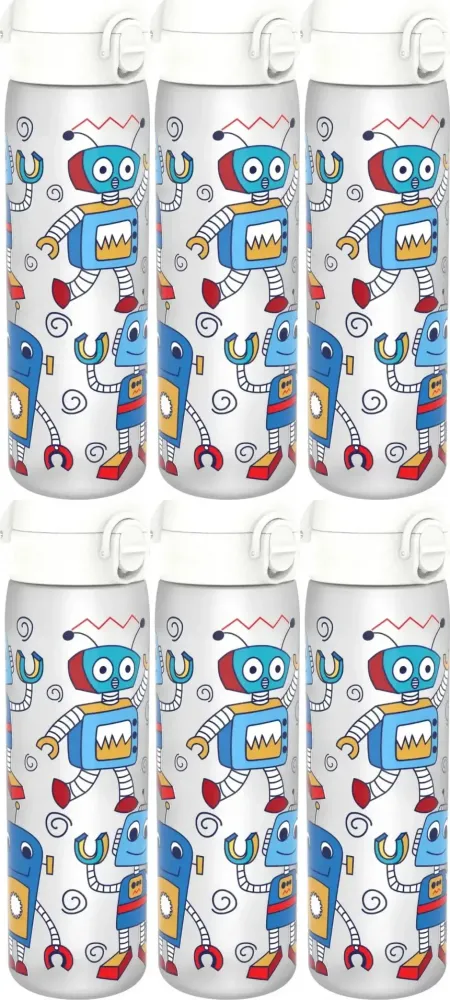 6x Bidon ION8 Robots, recyclon/tritan, 500ml, szary