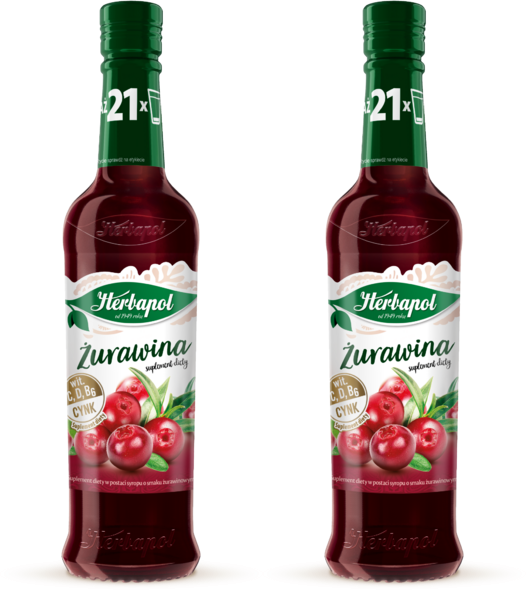 2x Syrop Herbapol Owocowa Spiżarnia, żurawina, 420ml
