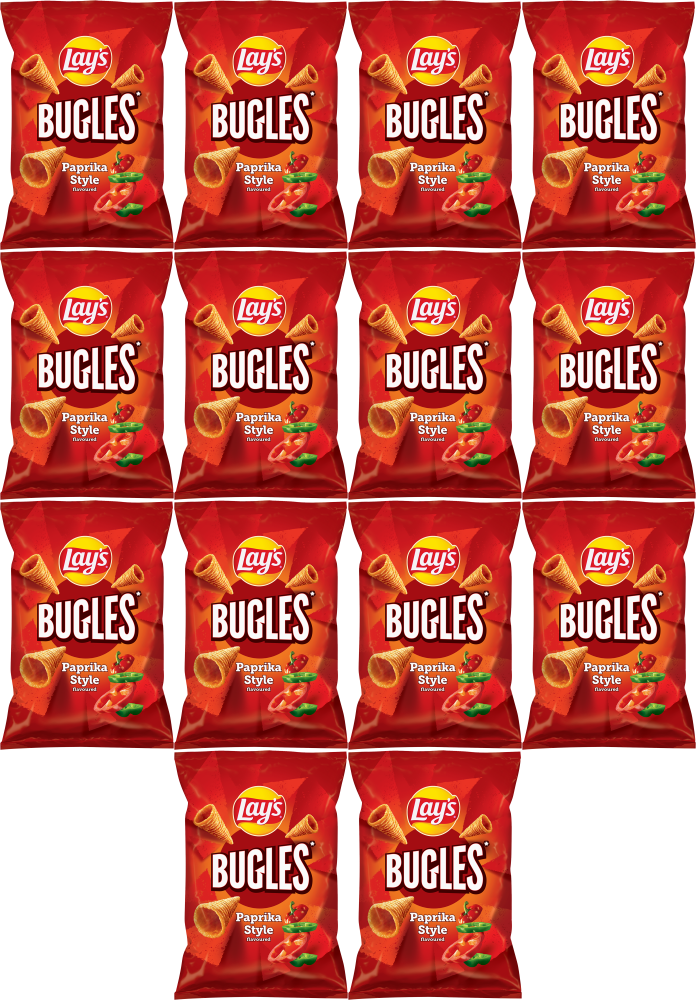 14x Chipsy Lay's Bugles Paprika, paprykowy, 75g