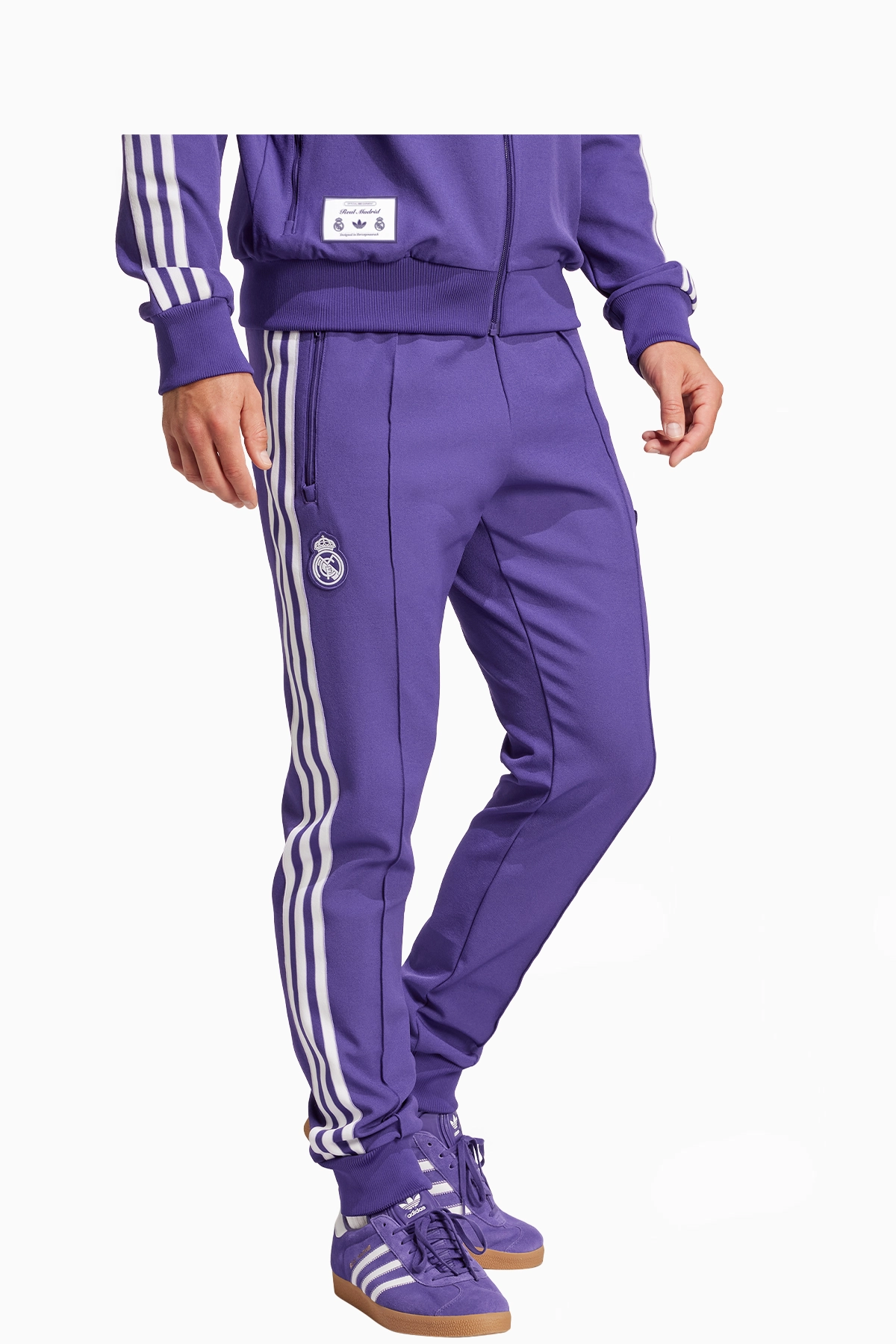Spodnie adidas Real Madryt 24/25 Terrace Icons - Fioletowy
