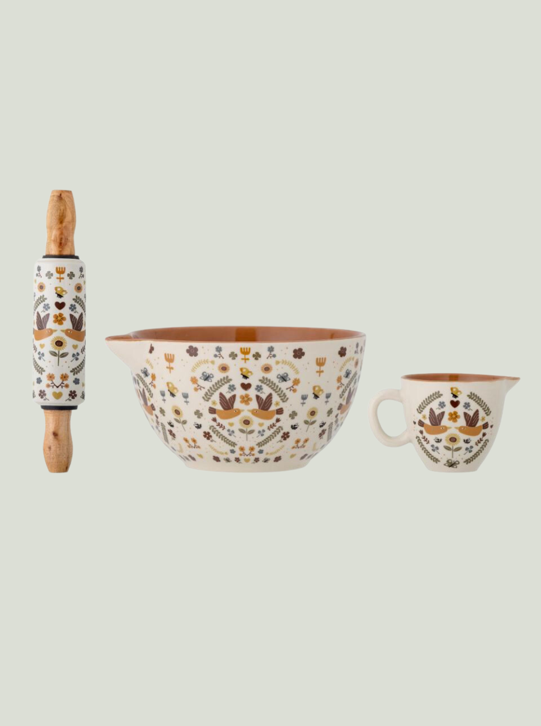 Zestaw do pieczenia Bryn, brązowy, kamionka Bloomingville MINI