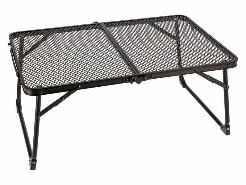 Stolik składany niski czarny blat metalowy 60x40x25 cm