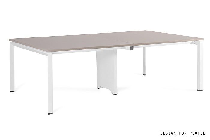 PASON Workstation 4 biurko systemowe, biały stelaż, 2 blaty