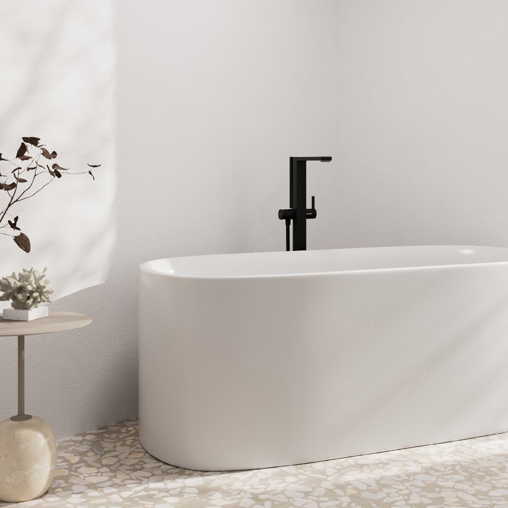 Hansgrohe Tecturis E bateria wannowo-prysznicowa wolnostojąca czarna 73445670