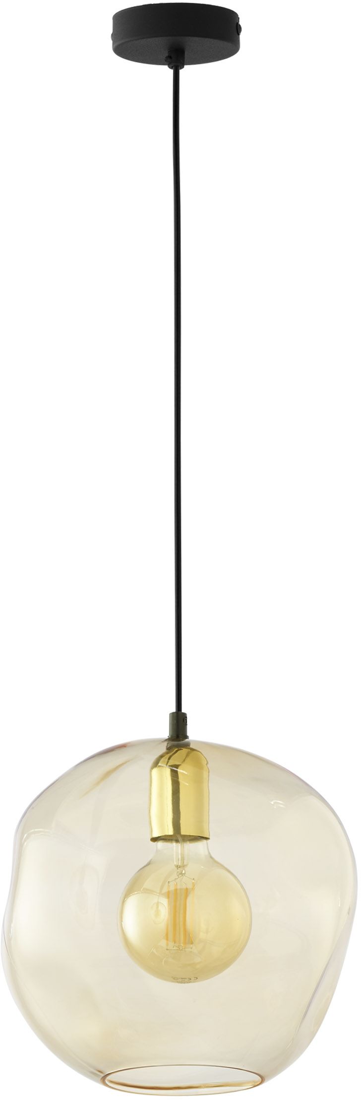 TK Lighting Sol lampa wisząca 1x15W czarny/złoty/szkło bursztynowe 3368 - Wysyłka w 24h