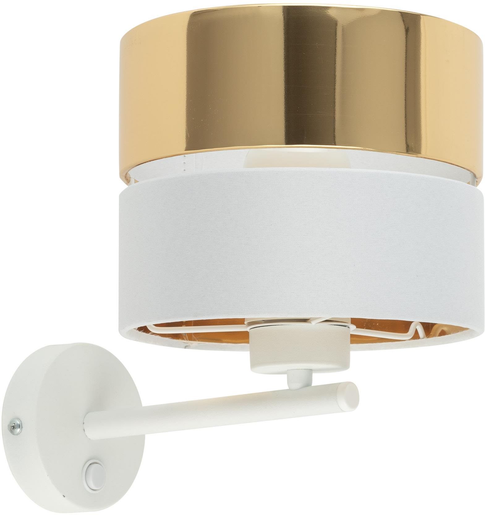 TK Lighting Hilton kinkiet 1x15W biały/złoty 4770 - Wysyłka w 24h