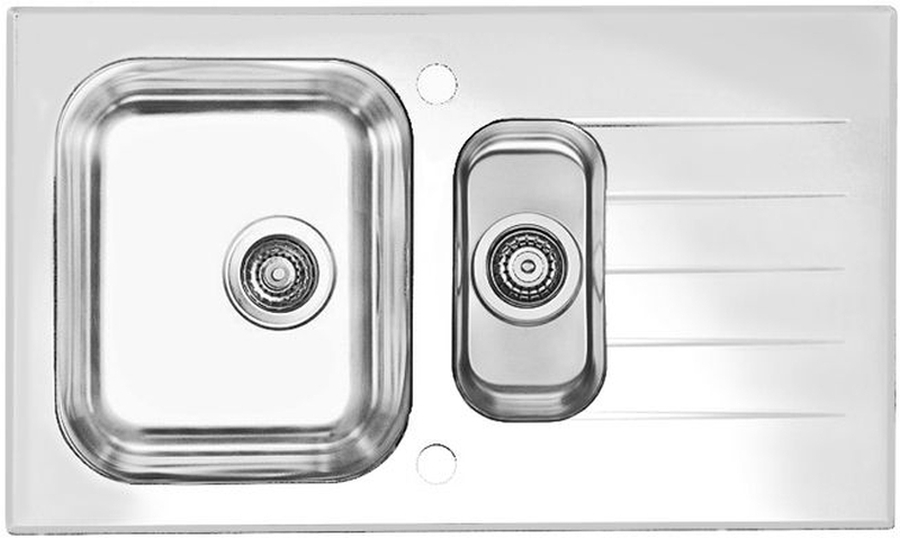 Alveus Glassix 20 zlewozmywak 1,5-komorowy z ociekaczem 86x50 cm biały 1100016