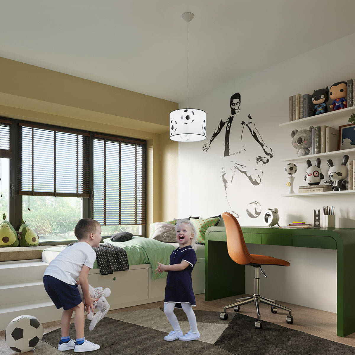 Sollux Lighting Piłka lampa wisząca 1x15 W biała-czarna SL.1425