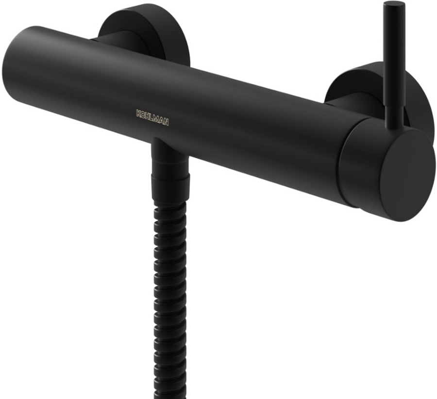 Kohlman Roxin Black bateria prysznicowa ścienna czarna QW120RB