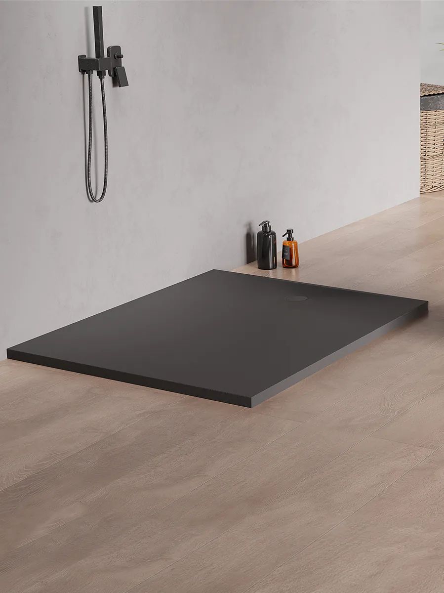 New Trendy Nex Shade brodzik 120x80 cm prostokątny antracyt B-0508