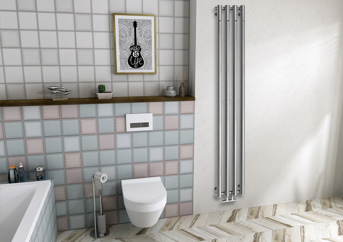 Sapho Pilon grzejnik łazienkowy dekoracyjny 180x27 cm chrom IZ120T - Wysyłka w 24h