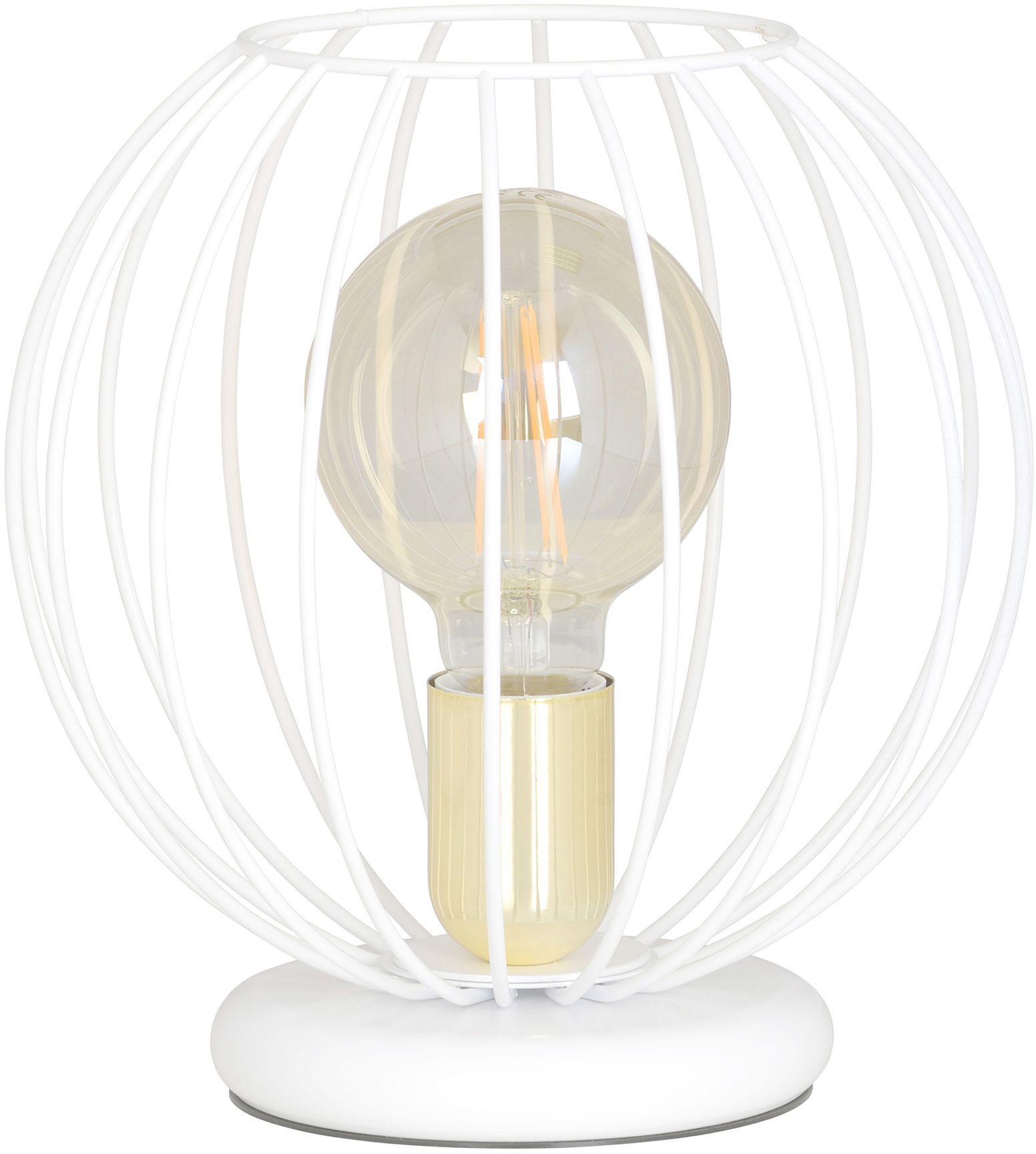 Emibig Albio lampa stołowa 1x15 W biała-złota 145/LN1