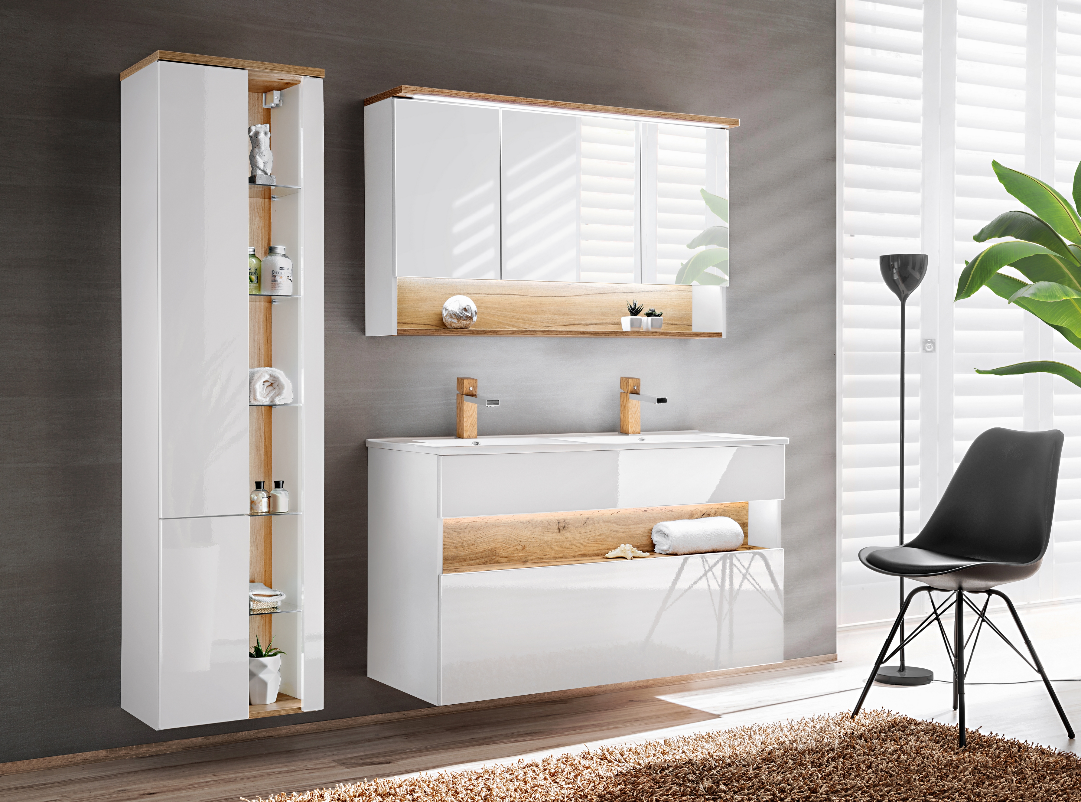Comad Bahama White szafka 120 cm podumywalkowa wisząca Biel Alpejska/Dąb Wotan BAHAMAWHITE854FSC - Wysyłka w 24h