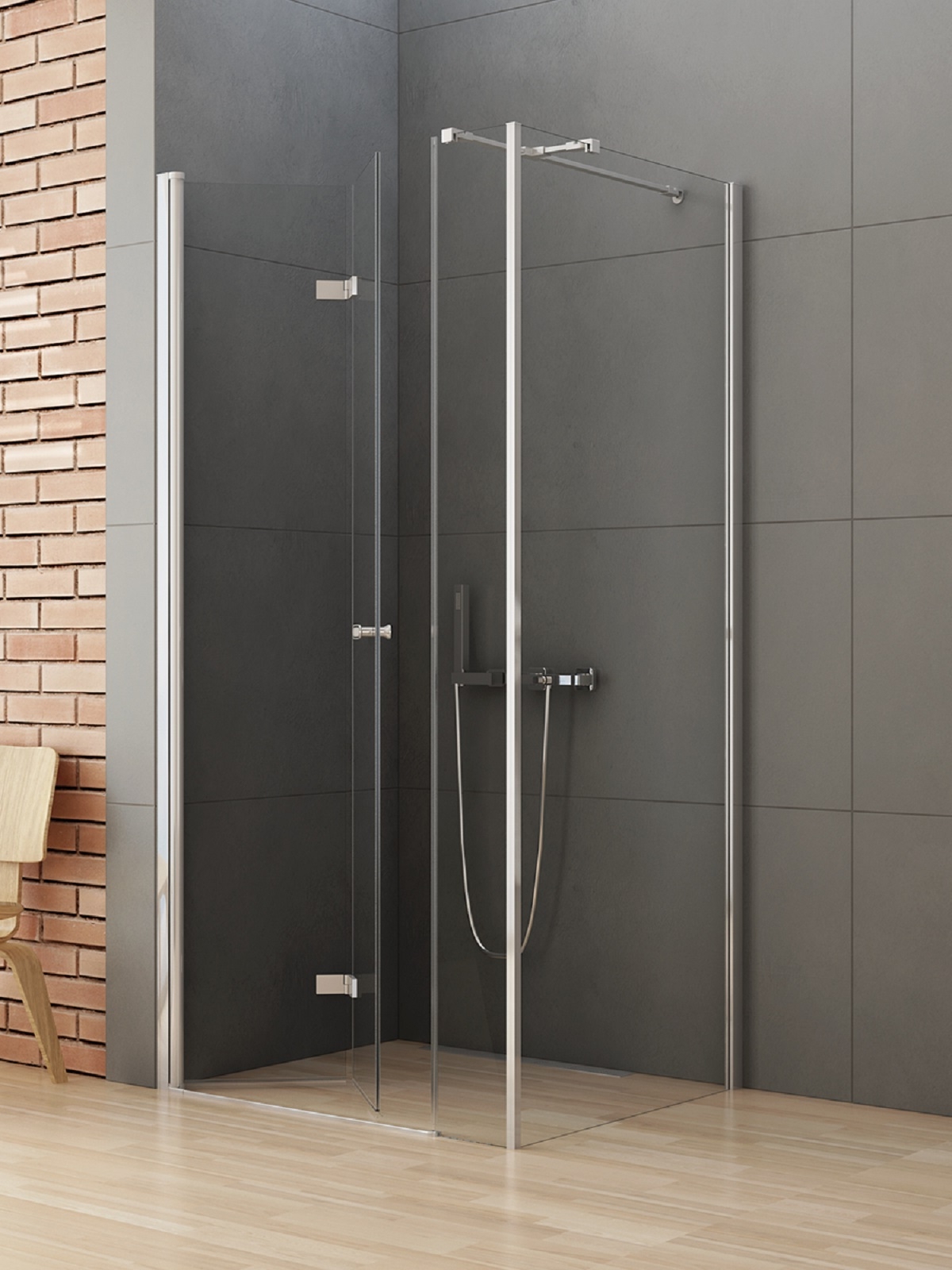 New Trendy New Soleo kabina prysznicowa 100x90 cm prostokątna lewa chrom połysk/szkło przezroczyste K-0378