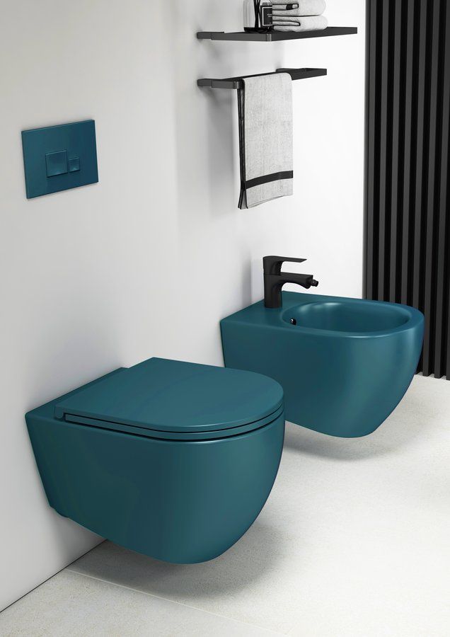Isvea Infinity miska WC wisząca bez kołnierza zielony mat 10NF02004-2P - Wysyłka w 24h