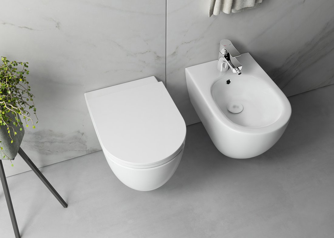 Isvea Infinity miska WC wisząca bez kołnierza biały mat 10NF02004-2L