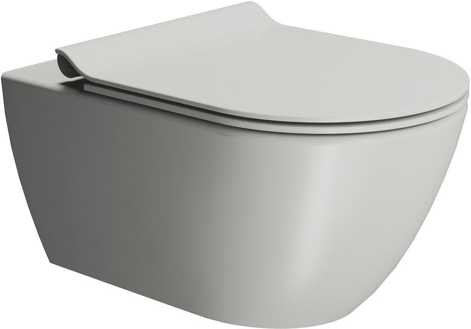 GSI Pura miska WC wisząca bez kołnierza Swirlflush cenere dual-mat 881517
