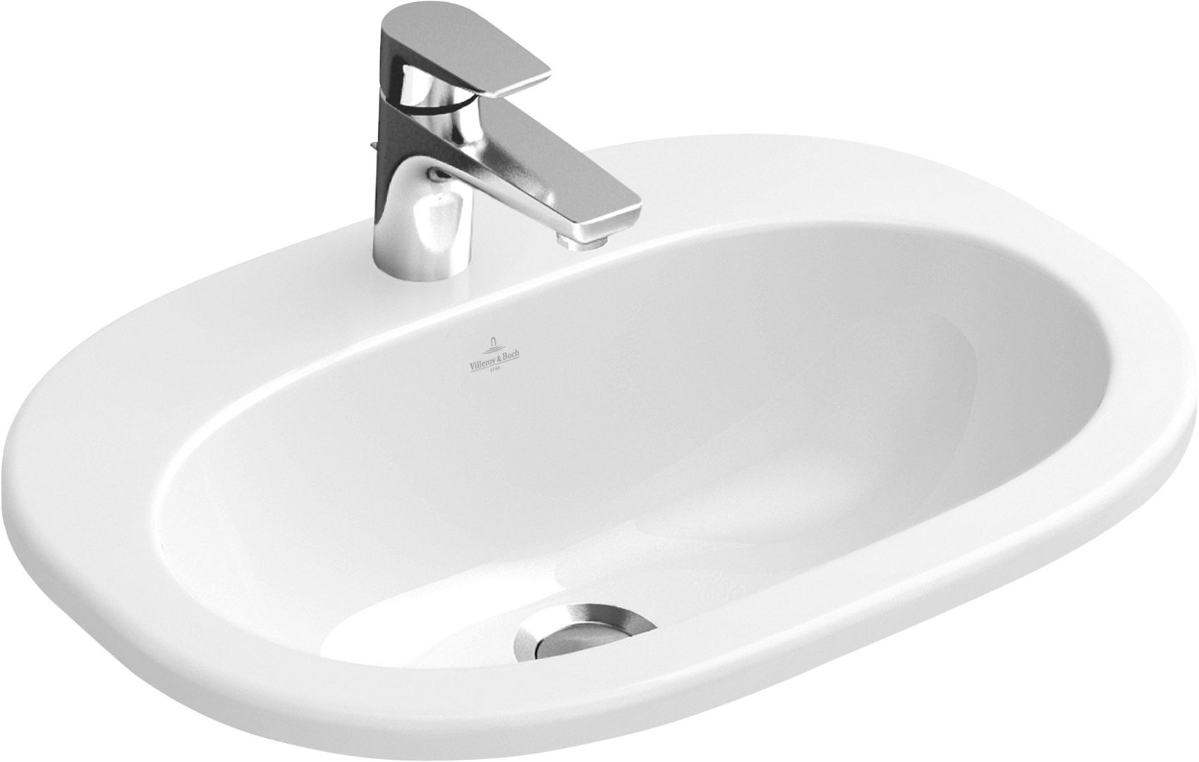 Villeroy & Boch O.Novo umywalka 56x40,5 cm wpuszczana owalna CeramicPlus Weiss Alpin 416157R1
