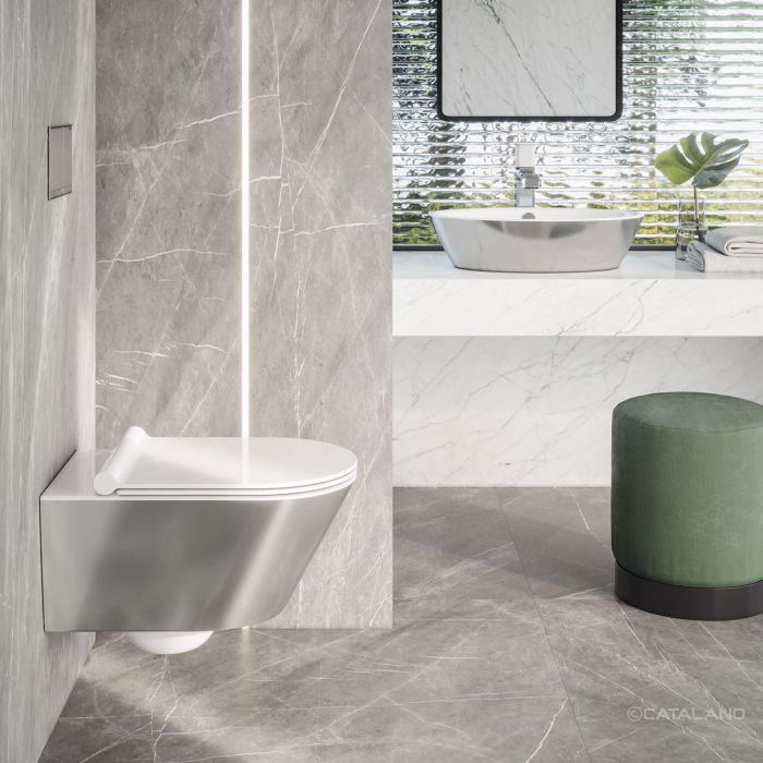 Catalano Zero miska WC wisząca bez kołnierza srebrny/biały 0111550041