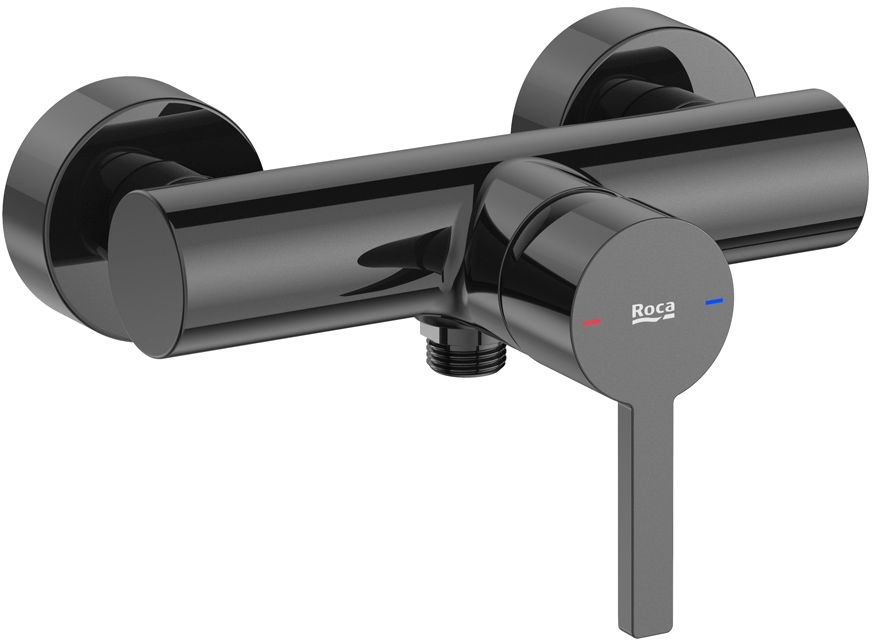 Roca Naia Black bateria prysznicowa ścienna czarna A5A2196CN0 - Wysyłka w 24h