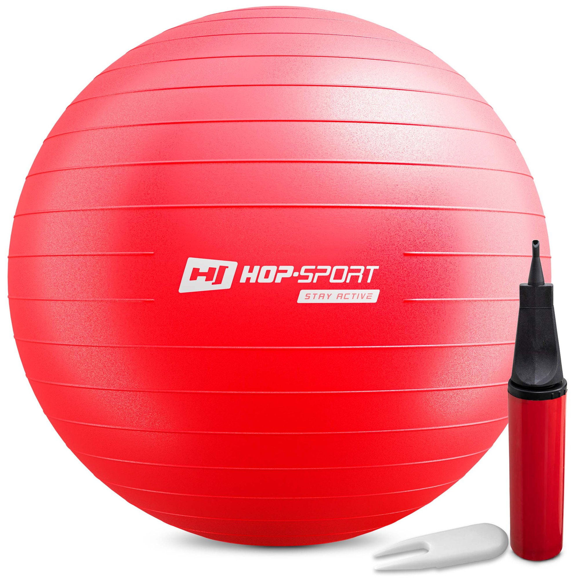 Piłka fitness 75cm z pompką- czerwona