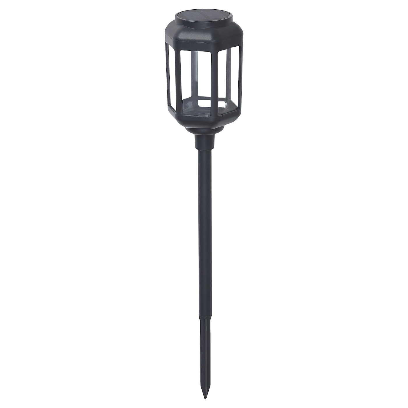 IKEA SOLVINDEN ośw. ziemne LED na bat. sł, zewnętrzne/przezroczysty czarny, Średnica: 8 cm