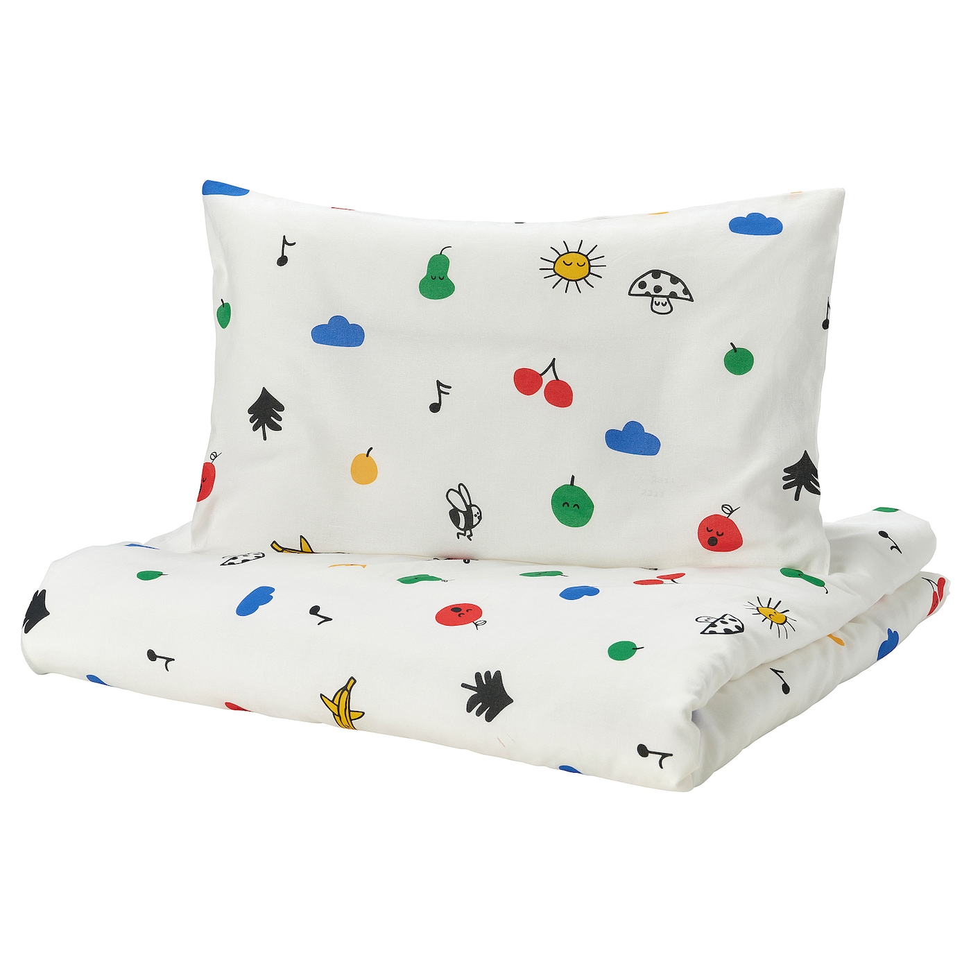 IKEA GRÖNFINK poszwa 1 poszewka do łóżeczka, wielobarwny, 110x125/35x55 cm