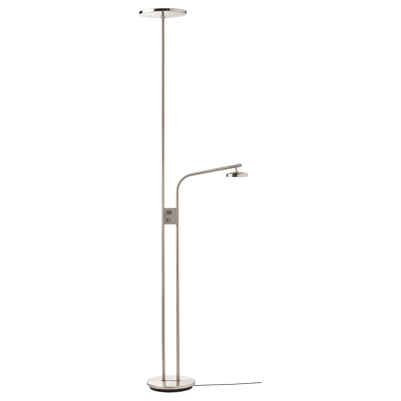 IKEA ISJAKT lampa LED górna/do czytania, można przyciemniać/niklowano, 180 cm