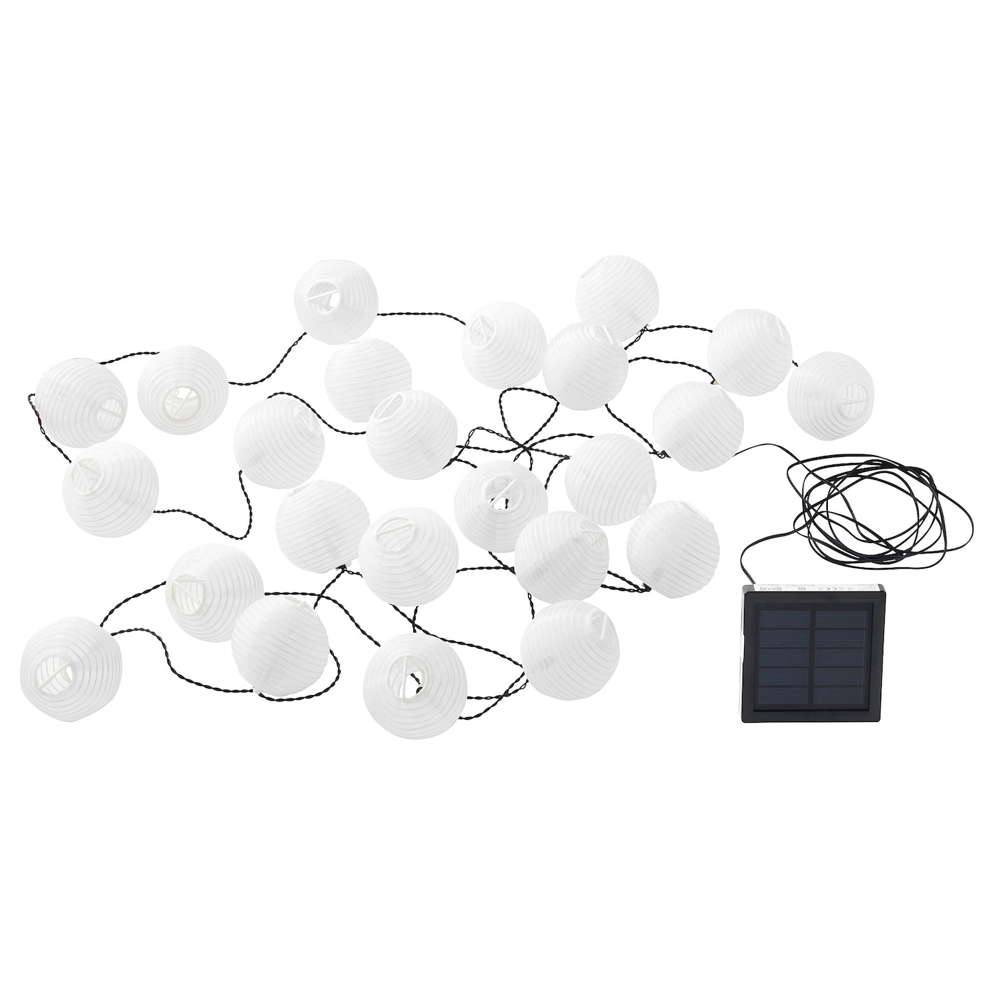 IKEA SOLARVET girlanda LED, 24 lampki, zewnętrzne na baterię słoneczną/kula biały, Długość do 1. lampy: 3 m
