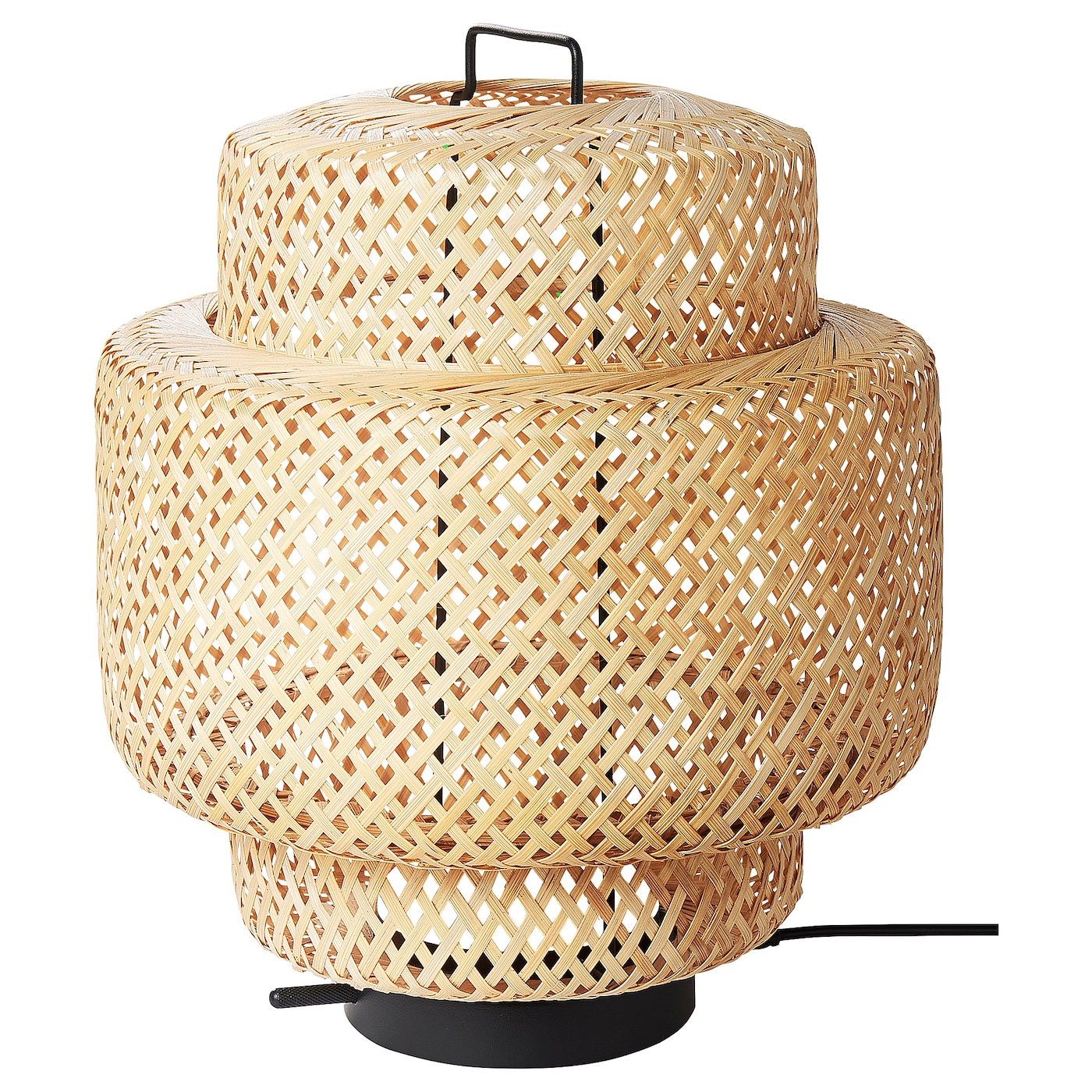 IKEA SINNERLIG lampa stołowa LED, bambus/wykonano ręcznie można przyciemniać, Wysokość: 28 cm