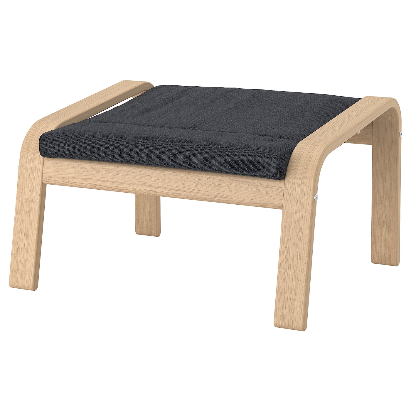 IKEA POÄNG podnóżek, okleina dębowa bejcowana na biało/Hillared antracyt, Szerokość: 68 cm