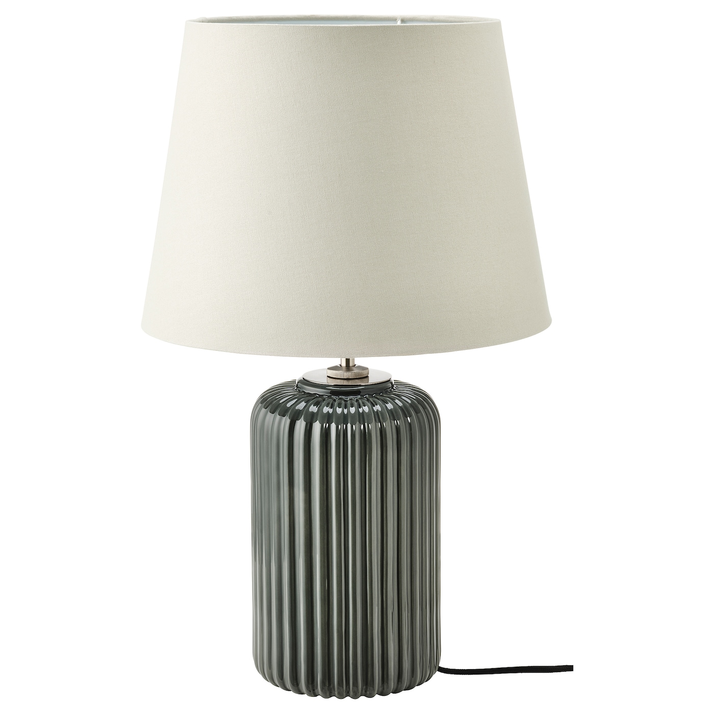 IKEA SNÖBYAR lampa stołowa, szaroturkusowy ceramika/szary, 52 cm