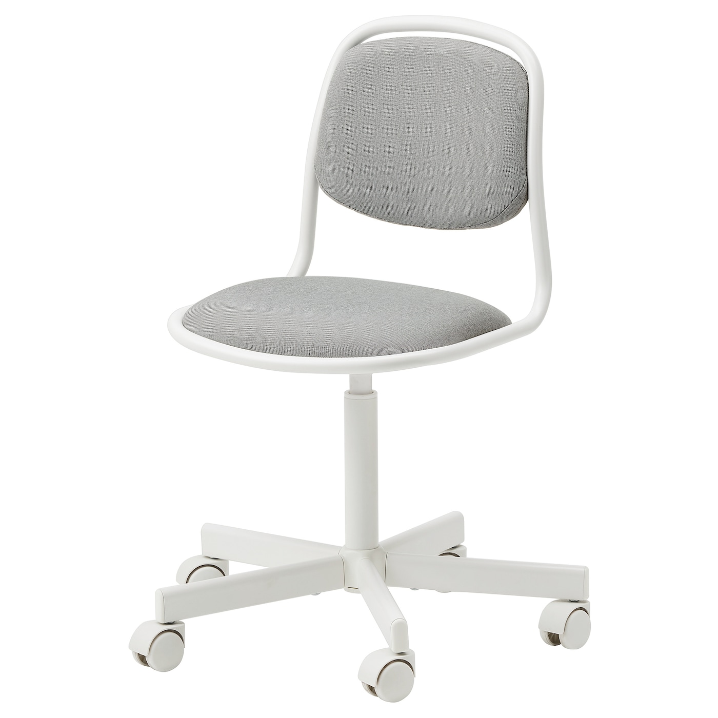 IKEA ÖRFJÄLL dziecięce krzesło biurowe, biały/Vissle jasnoszary, Przetestowano dla: 110 kg