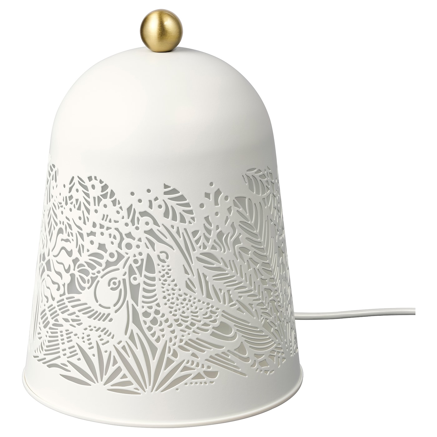 IKEA SOLSKUR lampa stołowa LED, biały/kolor mosiądzu, Strumień światła: 200 lm