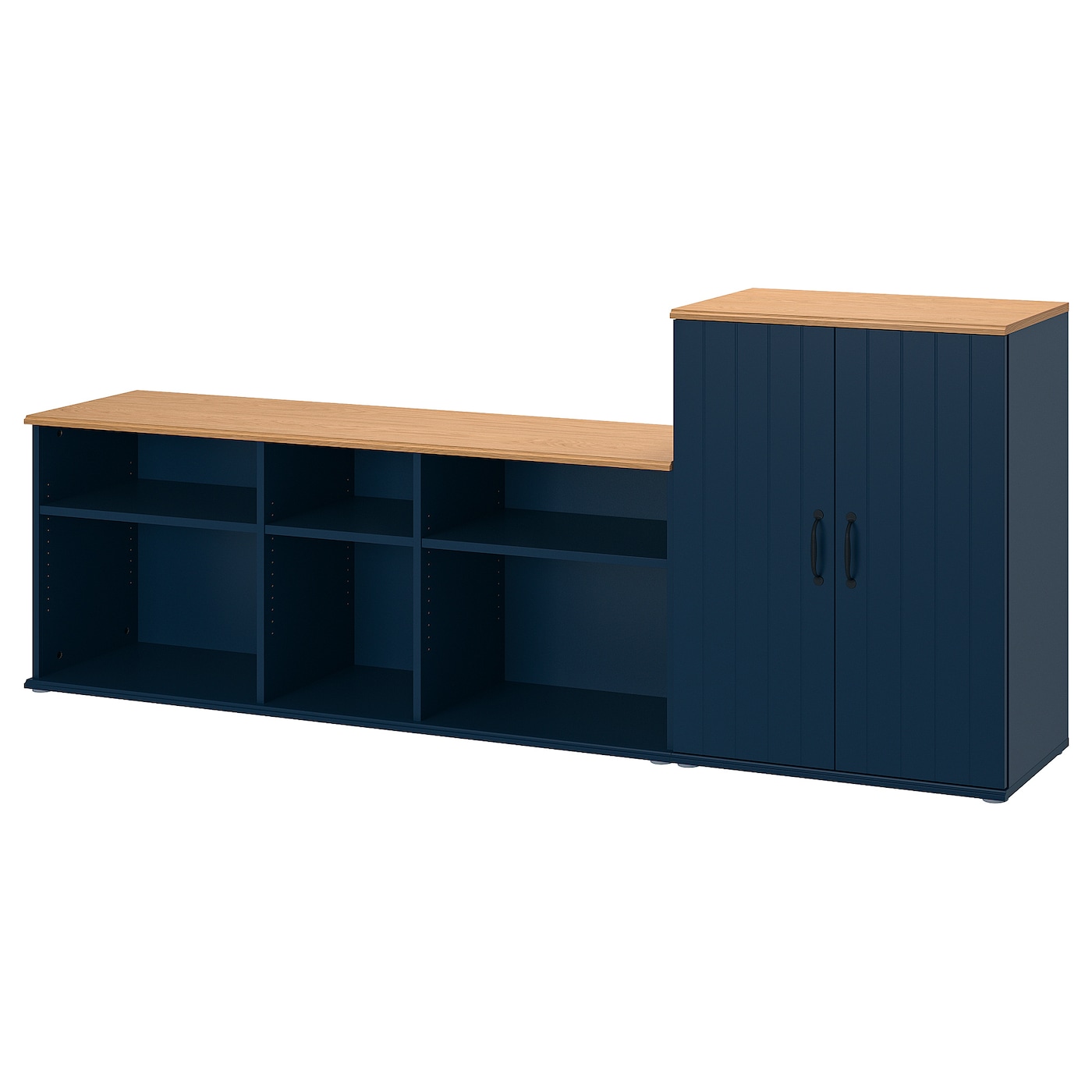 IKEA SKRUVBY szafka pod TV, czarnoniebieski, 226x38x90 cm