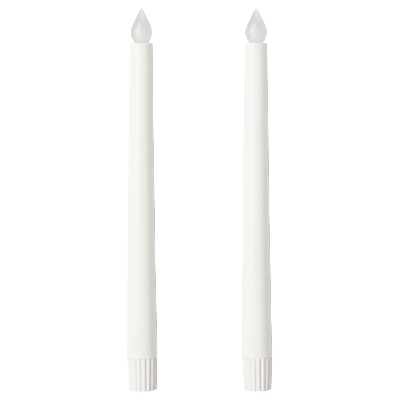 IKEA ÄDELLÖVTRÄD świeca LED, biały/do wnętrz, 28 cm