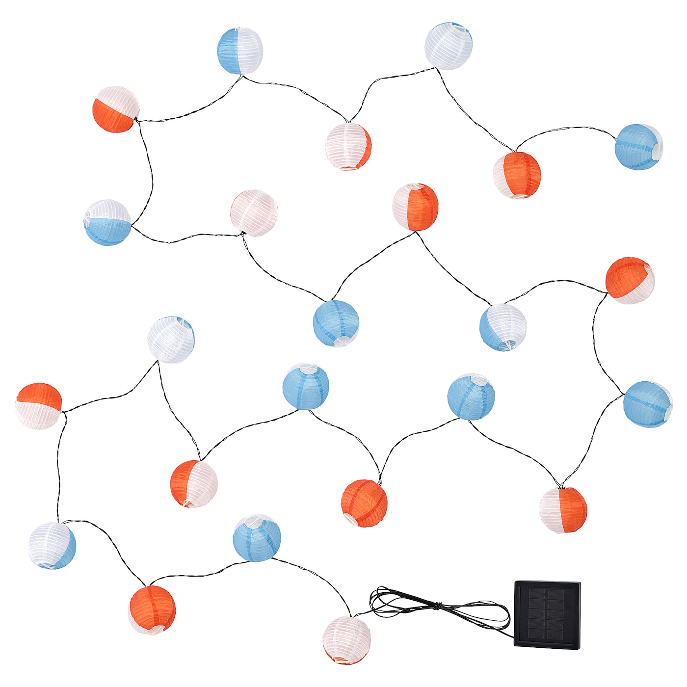 IKEA SOLVINDEN girlanda LED, 24 lampki, zewnętrzne na baterię słoneczną/kula wielobarwny, Długość do 1. lampy: 3.0 m