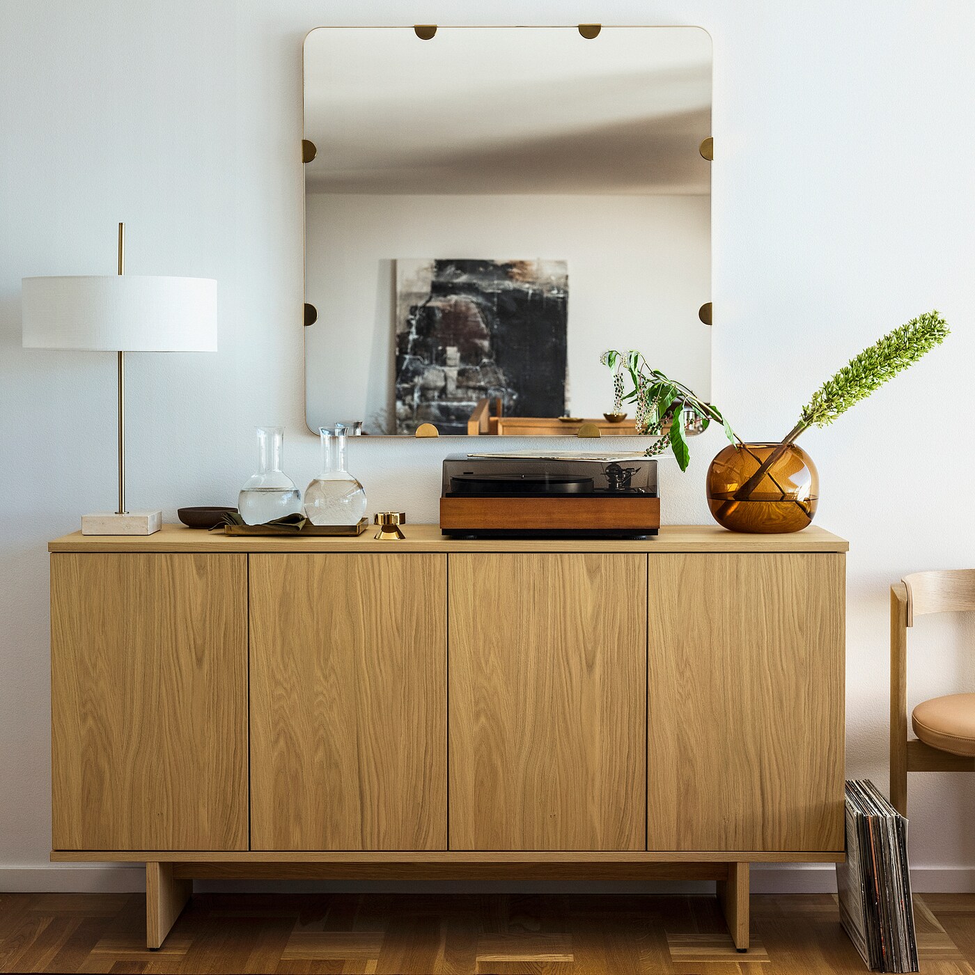 IKEA STOCKHOLM 2025 lustro, okl dęb, 90x90 cm
