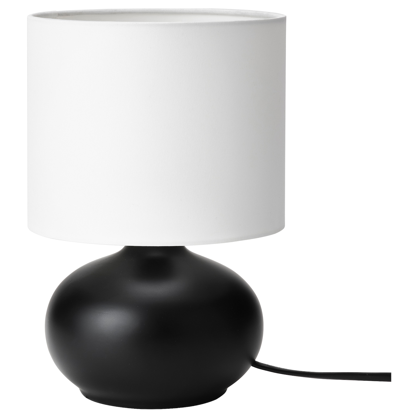 IKEA TVÄRFOT lampa stołowa, czarny/biały, Szerokość abażura: 15 cm