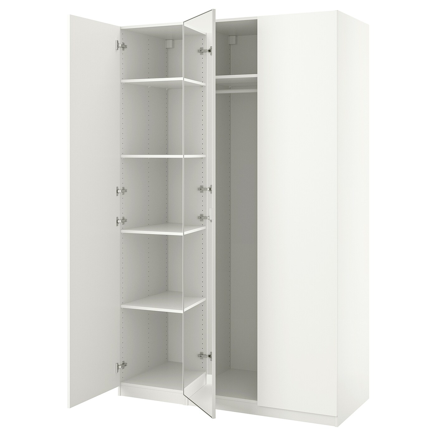 IKEA PAX / FORSAND/ÅHEIM kombinacja szafy, biały/lustro, 150x60x236 cm