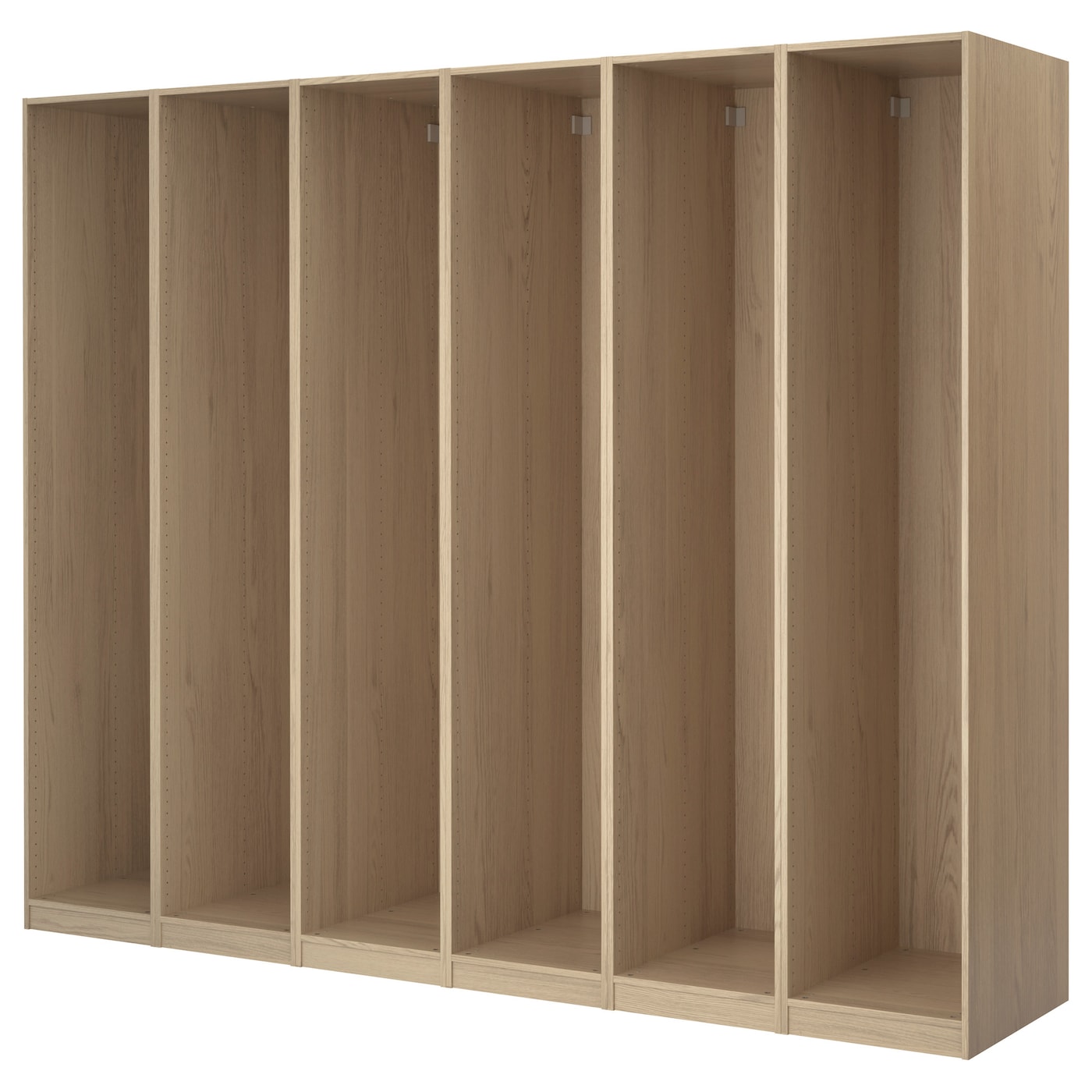 IKEA PAX 6 obudów szaf, dąb bejcowany na biało, 300x58x201 cm