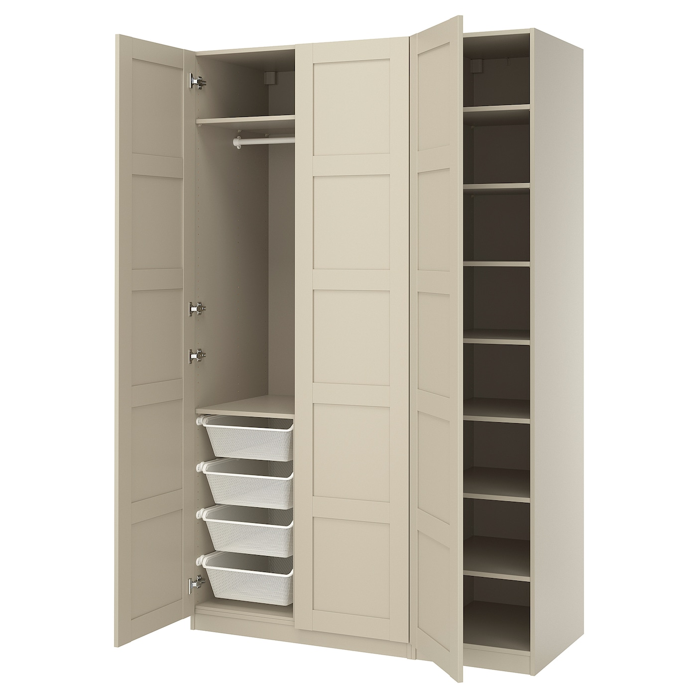 IKEA PAX / BERGSBO kombinacja szafy, szarobeżowy/szarobeżowy, 150x60x236 cm