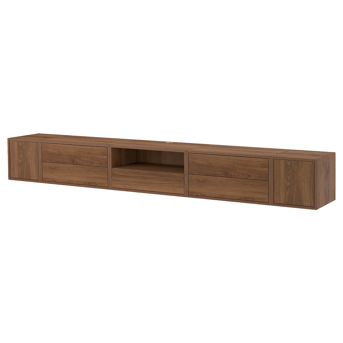 IKEA EKET szafka na TV,hifi, brązowy/orzech z drzwiami, 280x35x35 cm
