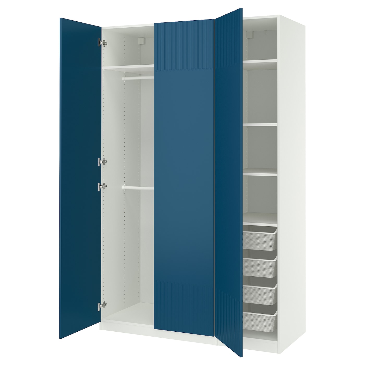 IKEA PAX / FYRUDDEN kombinacja szafy, biały/niebieski, 150x58x236 cm