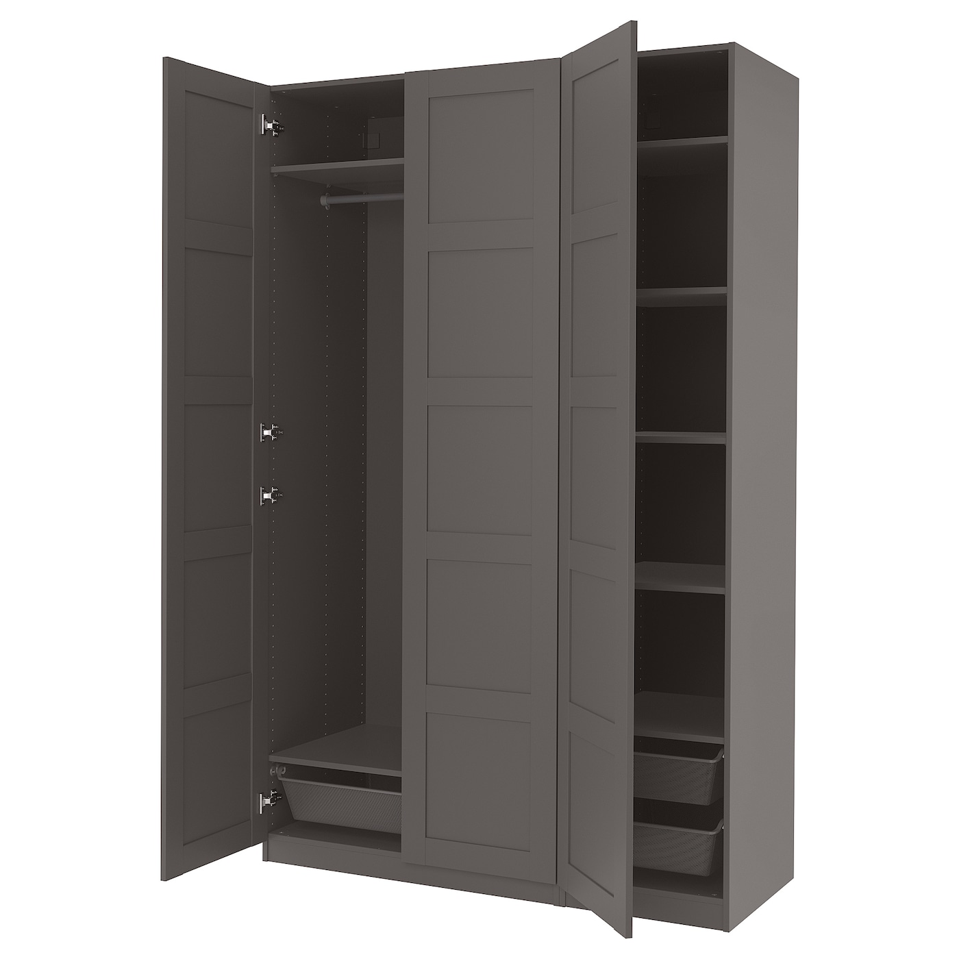 IKEA PAX / BERGSBO kombinacja szafy, ciemnoszary, 150x60x236 cm