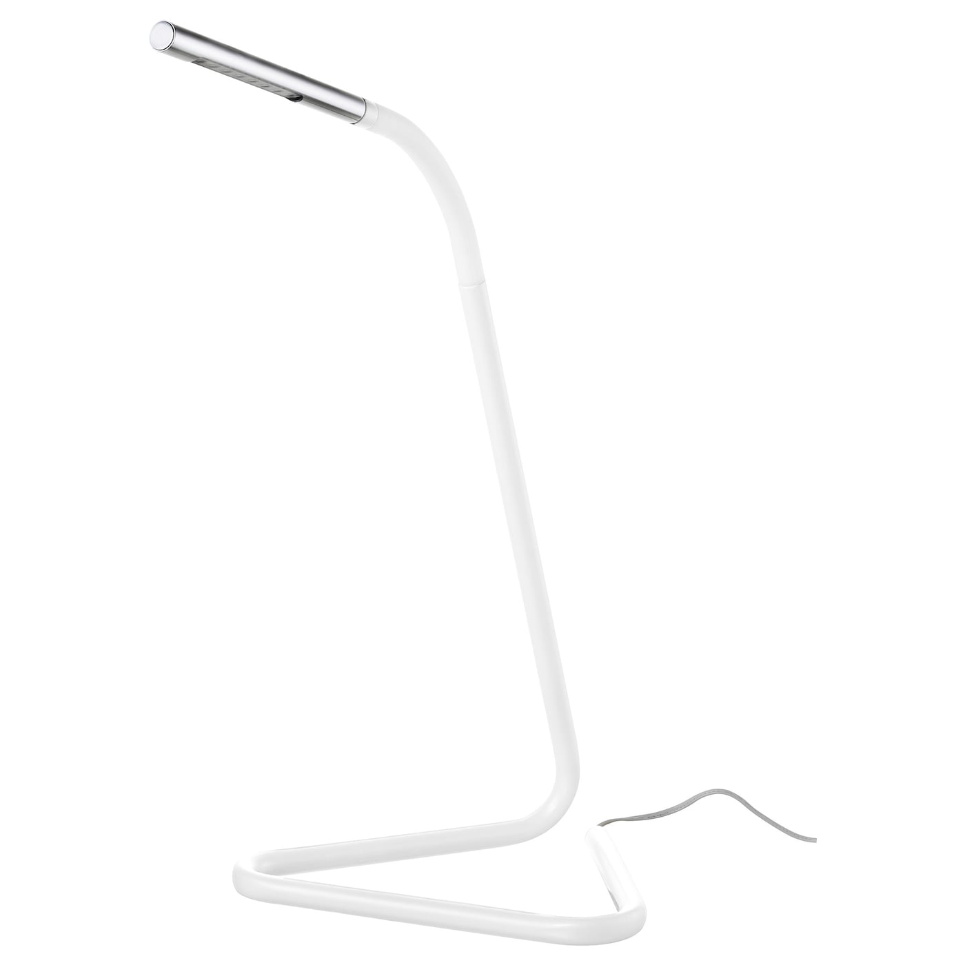 IKEA HÅRTE lampa biurkowa LED, biały/srebrny, Strumień światła: 150 lm